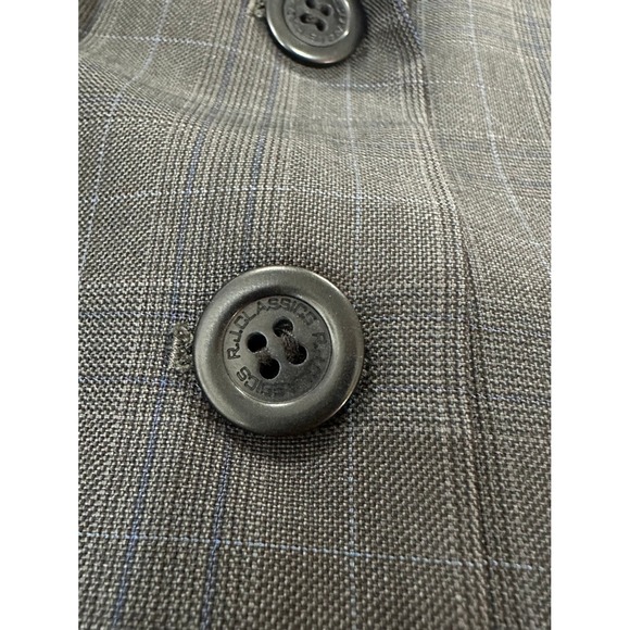 R J CLASSICS Platinum Women's Plaid Blazer Jacket Size 10R Dark Gray Blue - Picture 7 of 11